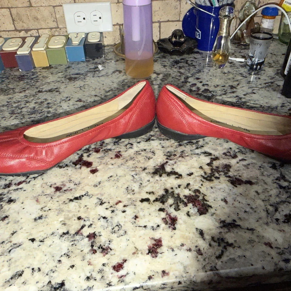 Zapatos planos de ballet Bellini Jacklyn de cuero rojo talla 8M SS Foto 4 de 4