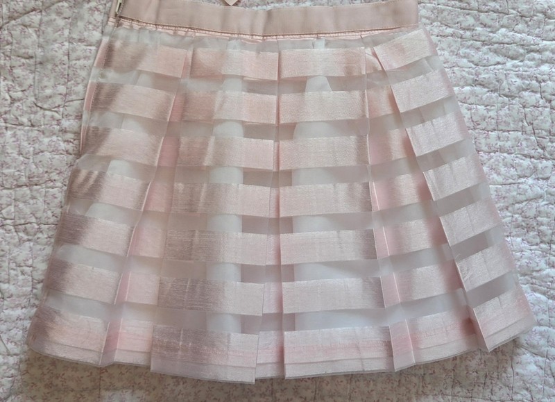 Janie Jack Striped Organza Pink Skirt Size 6 & Headband 