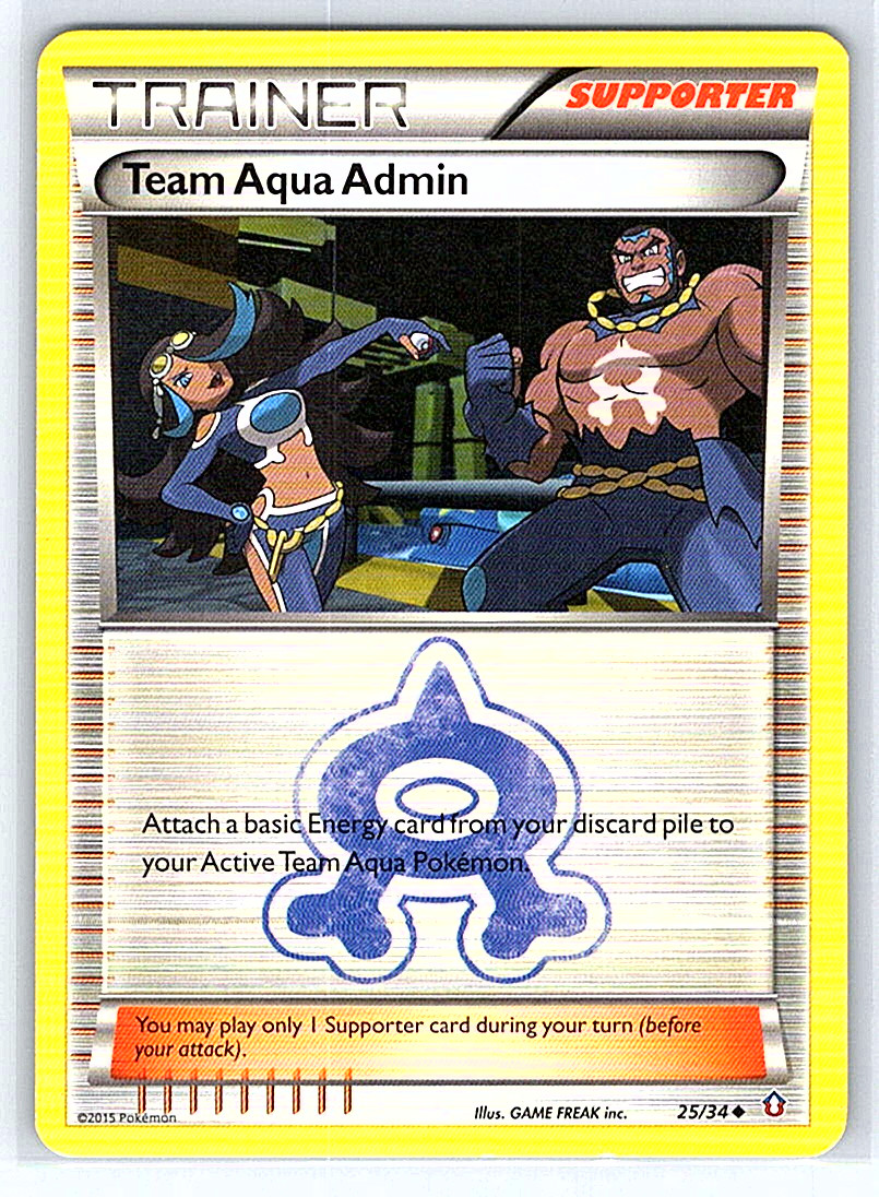 Team Aqua Admin 25/34 Double Crisis MP Pokemon Card