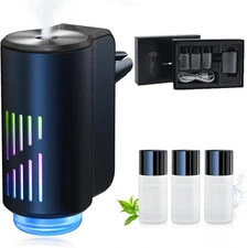 Smart Car Air Freshener Diffuser, w/Three Adjustable Intelligent Car Aroma Black