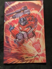 TRANSFORMERS #22 SIGNED FOIL JONATHAN URIBE EXCLUSIVE OPTIMUS PRIME COA 1