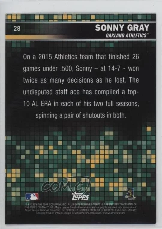 2016 Topps Wal-Mart Marketside Pizza Sonny Gray #28 - Image 2 of 2