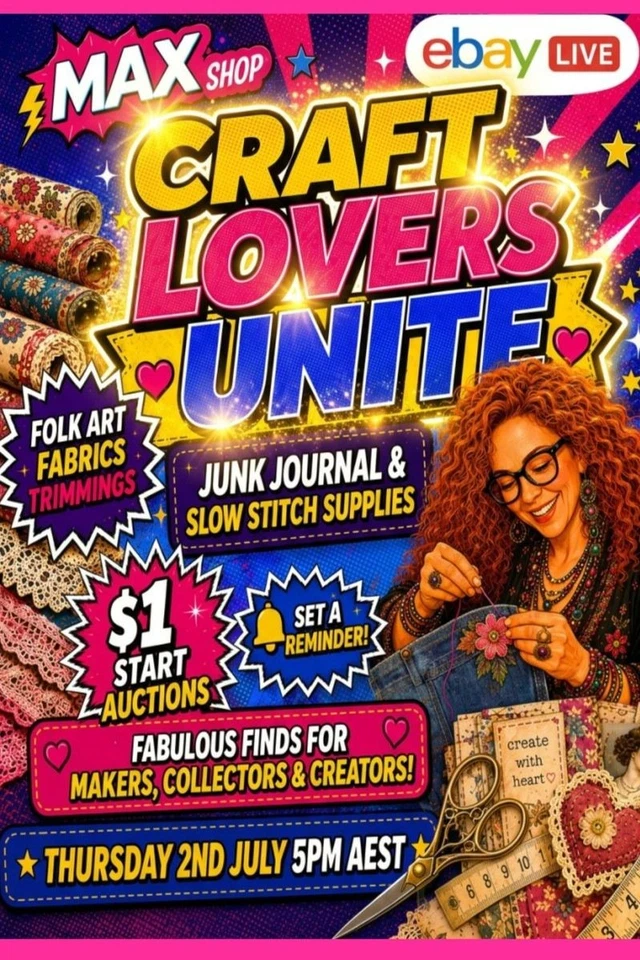 Craft Lovers Unite! Fabrics, Trimmings and crafts Auctions Combined Postage