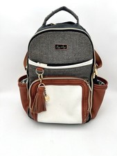 Itzy Ritzy Diaper Bag Backpack Boss Plus - Leather Coffee and Cream Large
