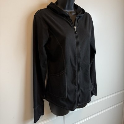 Lucy Full Zip Jacket Fitted Black Yoga Activewear Women s S