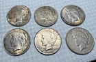 6) U.S 90% Silver Peace Dollars 2) 1923s 3) 1924s 1) 1935 Nice Condition!