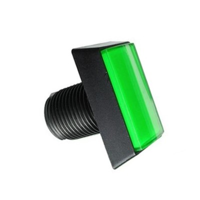 1Pc Green Arcade Square Rectangle Buttons LED Push Illumilated w/ Microswitch aa