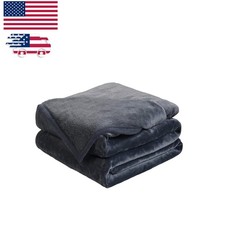 Dark Grey Lightweight King Size Blanket - Machine Washable Microfiber Comfort