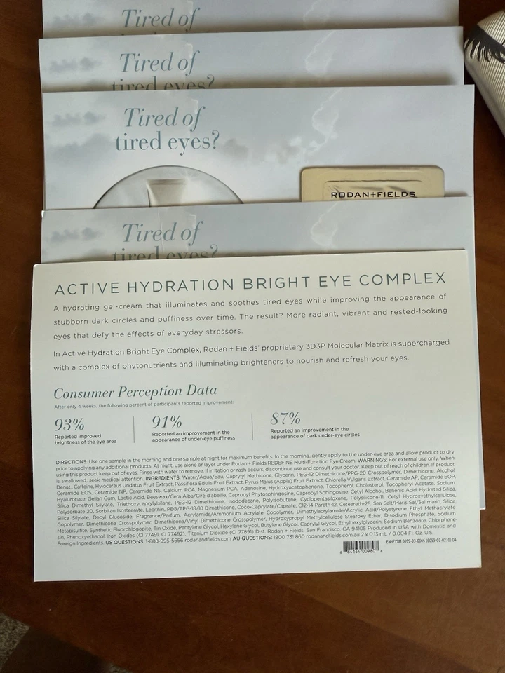 Rodan + Fields Active Hydration Bright Eye Complex 10 Sample Travel Zipper Pouch - Image 4 of 4