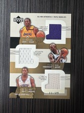 KOBE BRYANT GARNETT MCGRADY 2004-05 UPPER DECK TRIPLE GAME WARM-UPS GOLD 11/25