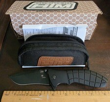 HTM Kirby Lambert Snap Clip Point Spring Assisted Knife Black 3.5" Black