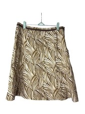 Talbots A-Line Skirt Size 12 Knee Length Abstract Leaf Print Neutral Cotton
