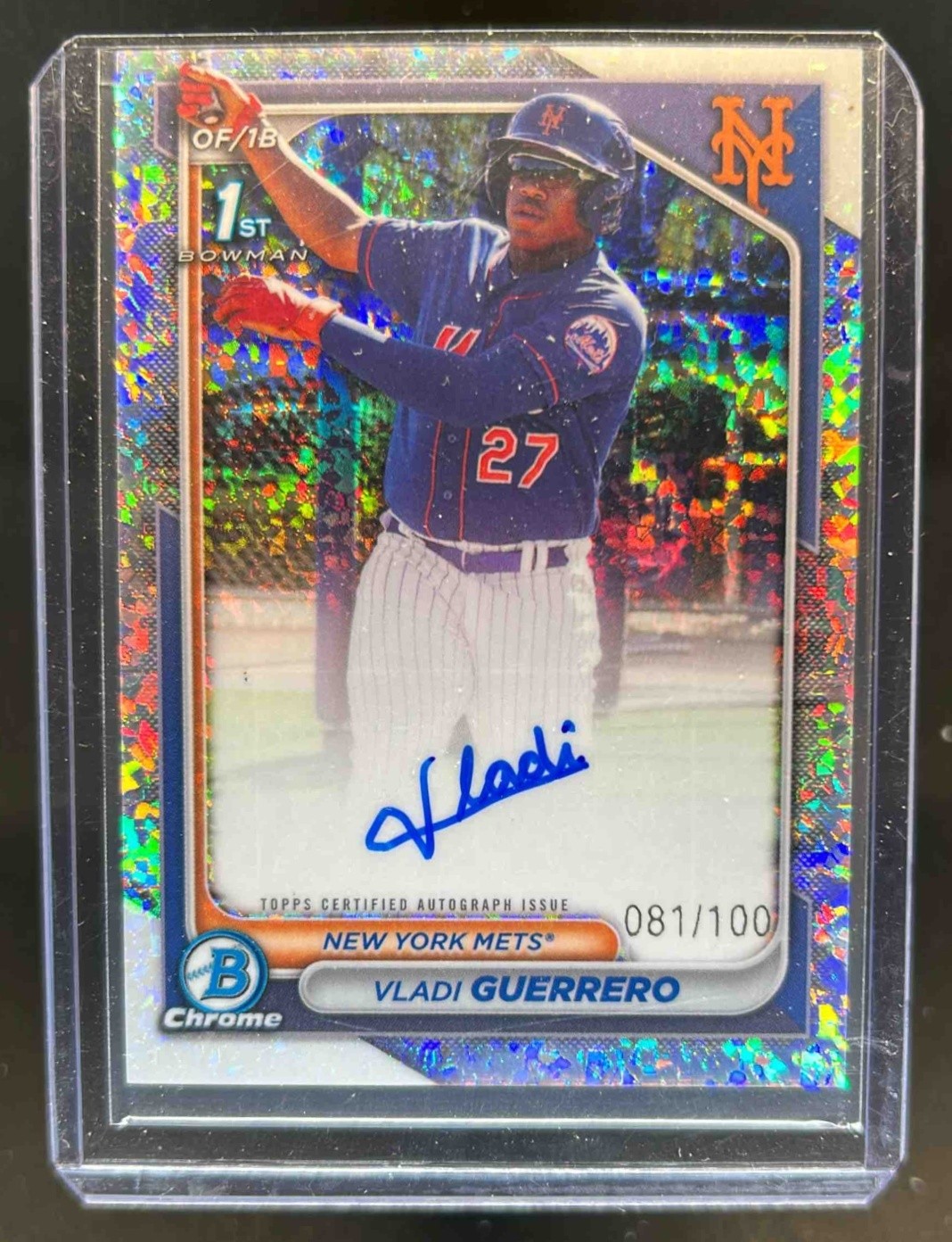 2024 Bowman Chrome Vladi Guerrero Auto Mini Diamond Refractor 1st #81/100