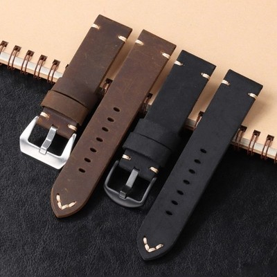 Vintage Printed Genuine Leather Watch Strap Mens band 20/22/24/26mm for Panerai