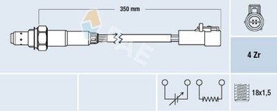 FAE Lambdasonde Sensor Abgassteuerung 77264 für FUSION KA DY FIESTA CCN FORD CB1