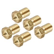 5 Pack 0.6mm 3D Printer Nozzle Brass Nozzle for V5 V6 Extruder, 1.75mm Filament