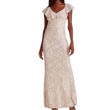 Lauren Ralph Lauren Mother of the Bride Dress Rose Pink Sequence Embroidered 16