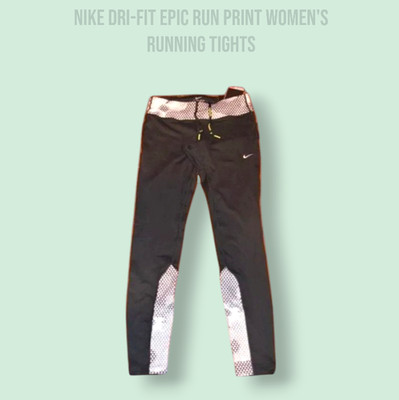 NIKE DRI-FIT EPIC RUN PRINTED WOMEN'S  RUNNING TIGHTS  - SIZE SMALL