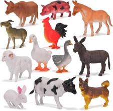Zcpotizi 12 Pack Large Farm Animals Toys for Kids 3-5 Year Old Toddlers 1-3...