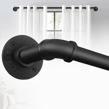 16" to 28" Long Window Curtain Rod Sturdy hanger Wall-Mounted for Window Closet