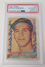 Brooks Robinson HOF Signed Autograph 1957 Topps Rookie Card # 328 PSA 10 Auto