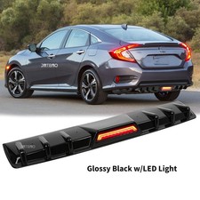 For Honda Civic 4dr Sedan Coupe Rear Bumper Diffuser 6 Fins Spoiler Wled Light For Honda Civic 4dr Sedan Coupe Rear Bumper Diffuser 6 Fins Spoiler Wled Light
