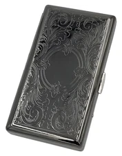 Retro Cigarette Case Victorian Style Metal Holder for Regular, King,100'S, 120'S