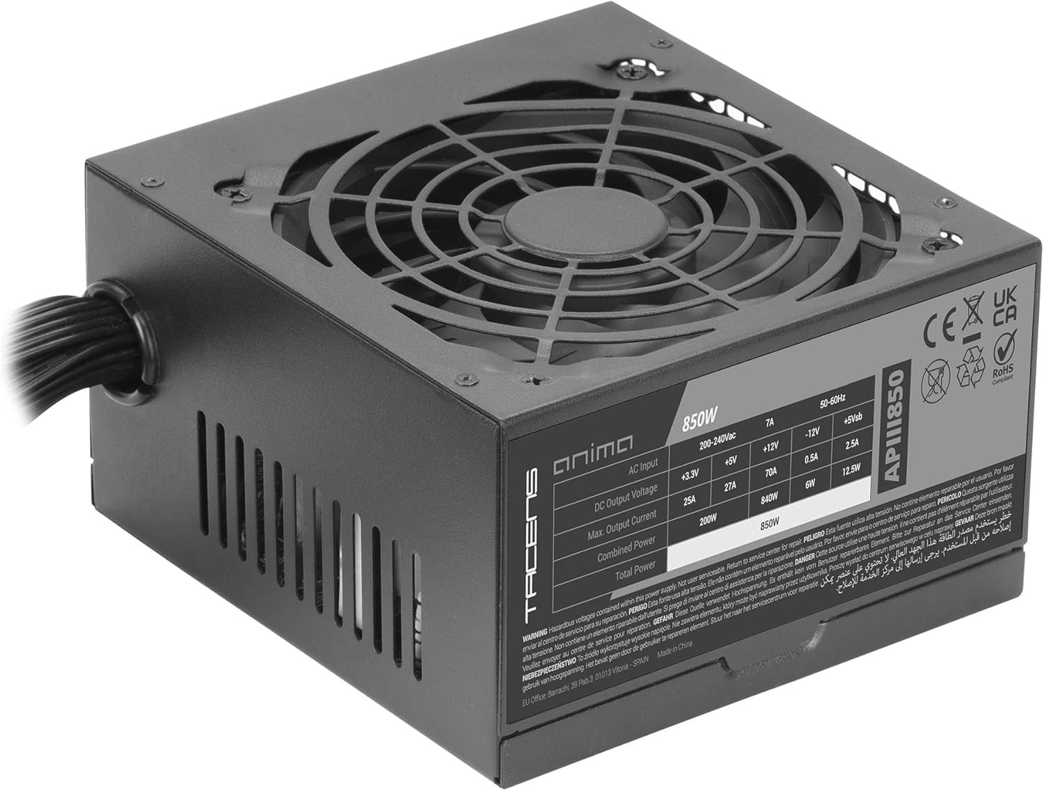 Alimentation PC ATX 850W Tacens Anima APIII850 avec technologies SMD et DCDC