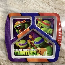 TMNT Teenage Mutant Ninja Turtles 3 Part Divided Plate ZAK Melamine Plastic