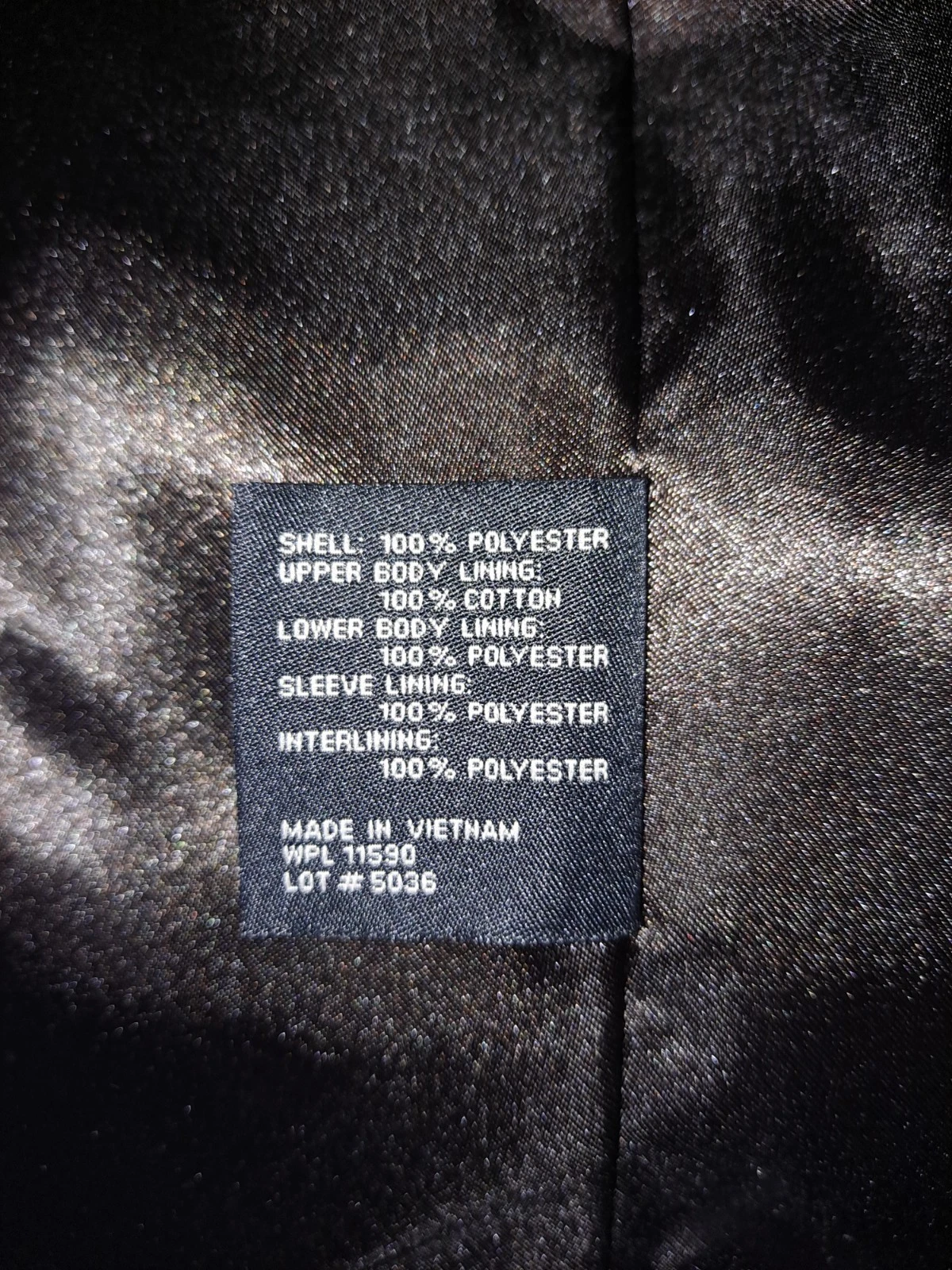 Weatherproof Men's Black Zip Front Lined Jacket- XL Polyester Shell (super soft) - product detail image 5