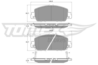 TOMEX Brakes Bremsbeläge Bremsbelagsatz Vorderachse für Honda HR-V RU RV