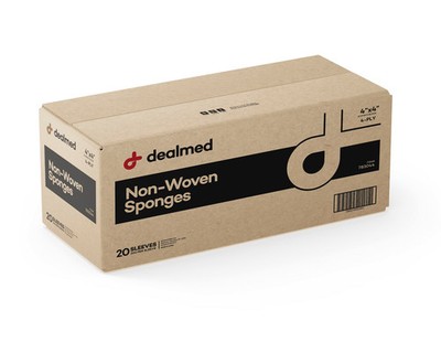 Dealmed Non-Woven Gauze Sponges - 200 Count, 4-Ply, 4x4 Inch All-Purpose Non-Ste