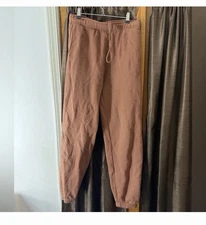 Aritzia TNA Cozy Fleece Wide Leg Sweatpants Orange Brown  Mega Fit s