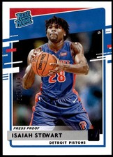 2020-21 Donruss #233 Isaiah Stewart Press Proof Purple #/199 Rated Rookie E1