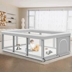 Large Baby Playpen for Babies and Toddlers, 74×50×27 Inch, Grey