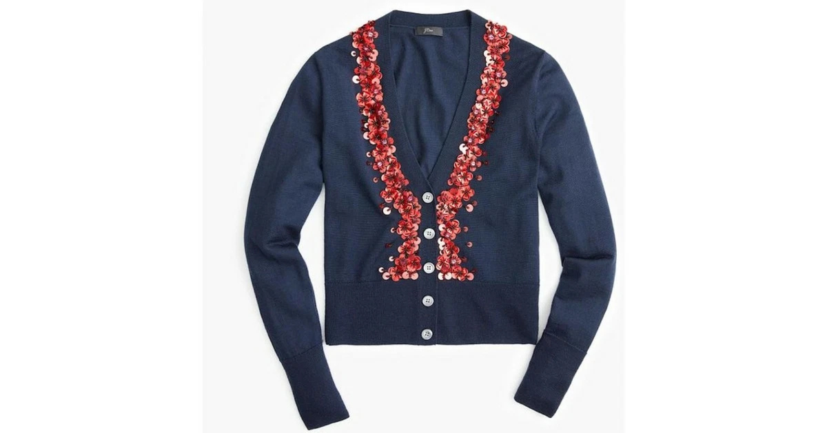 j crew sequin cardigan