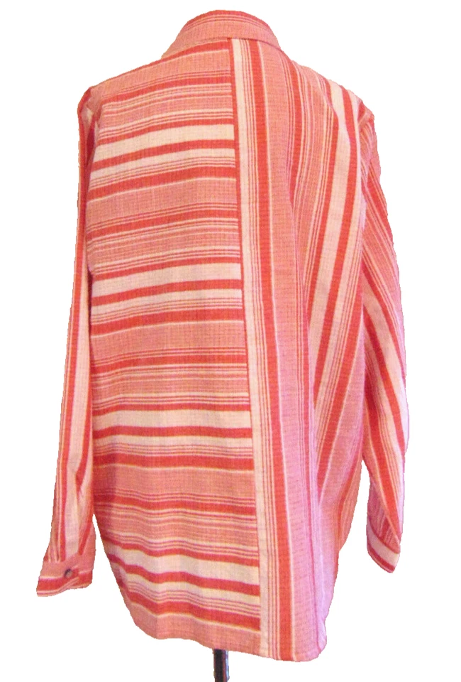 BLUSA MUJER GUNIT ROJA BLANCA BLUSA A RAYAS TOP DIVERTIDO ROPA INFORMAL TALLA XL Foto 4 de 4