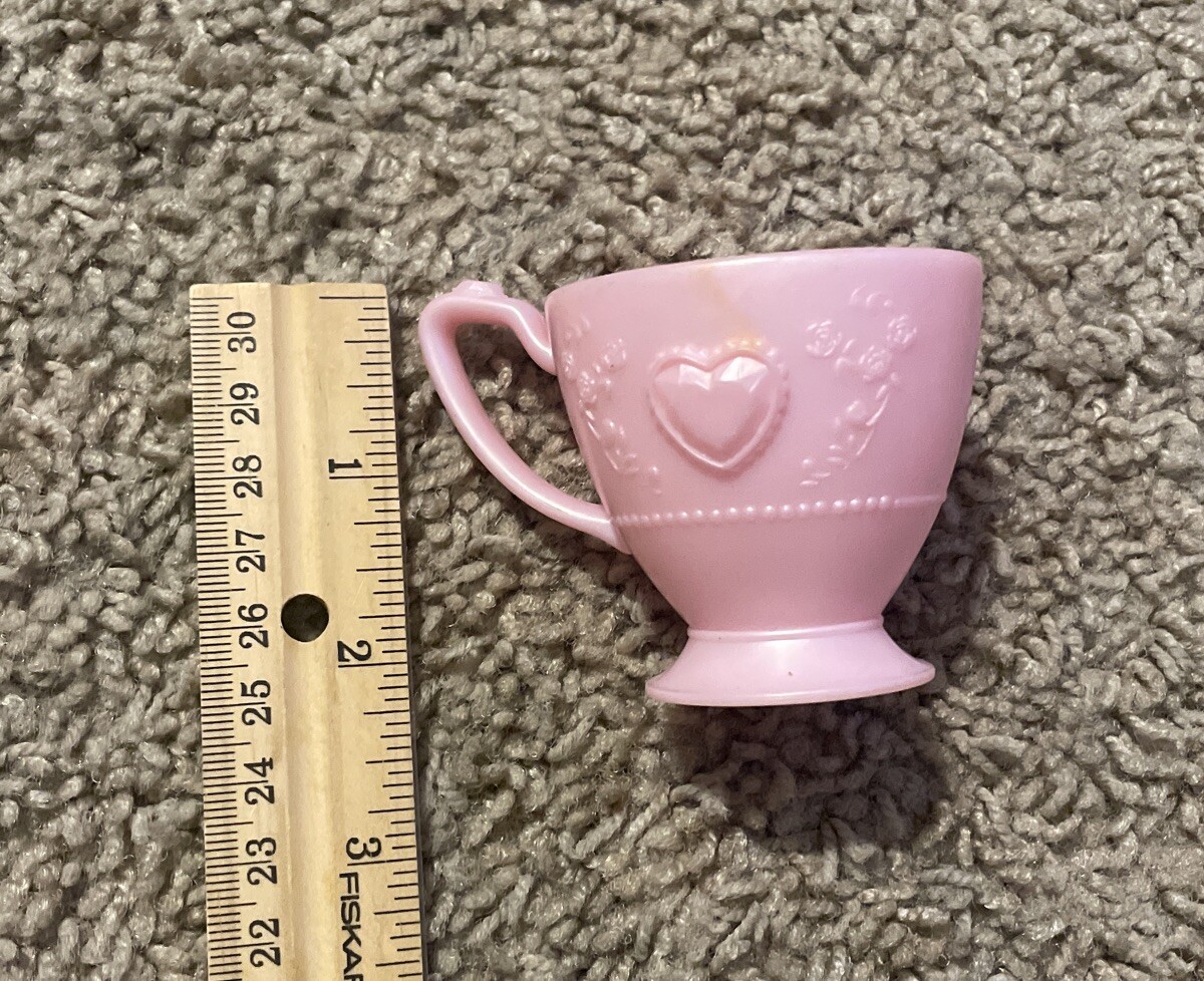 Vintage Barbie Pink Tea Set Playset With Tray Plates Cup Spoons 19