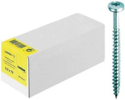 E-NORM Spanplattenschraube, Pan Head, Innensechsrund, Vollgewinde, blau, Handel