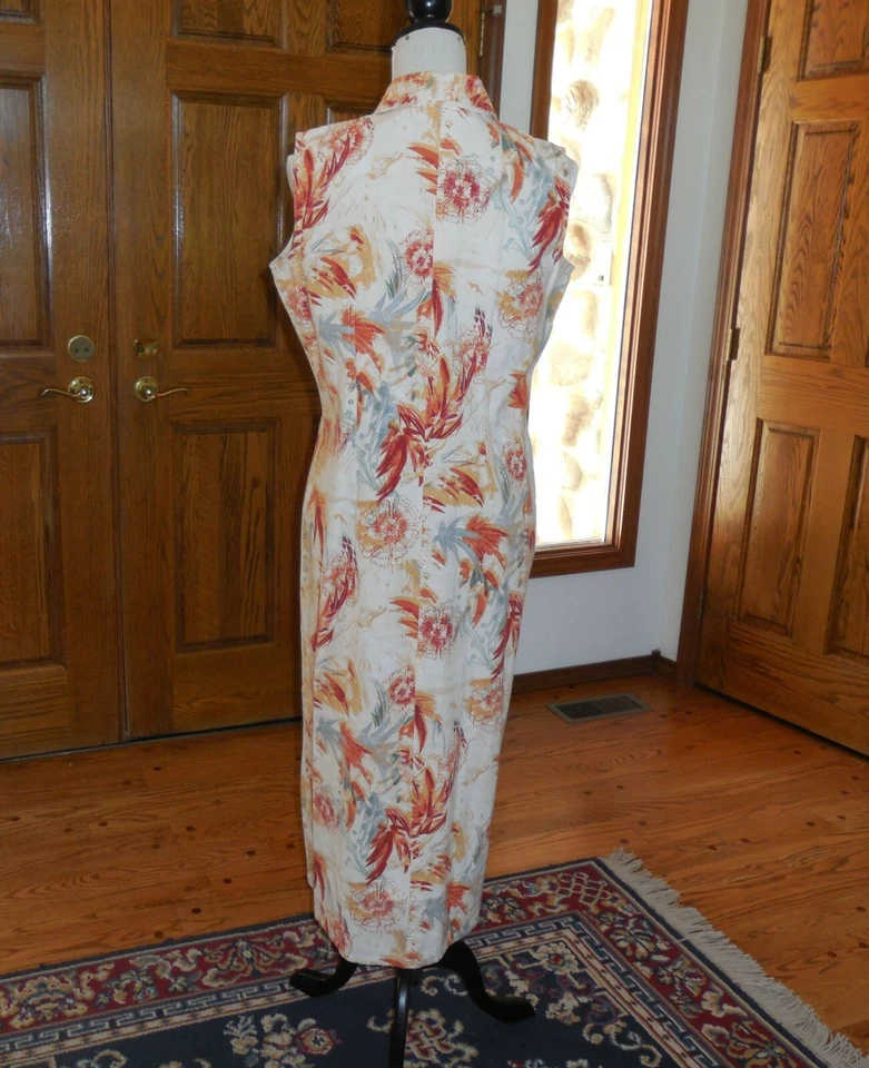 Bill Blass Floral print fitted sheath dress size 8 bust 40 waist 36 length 48 - Image 4 of 4