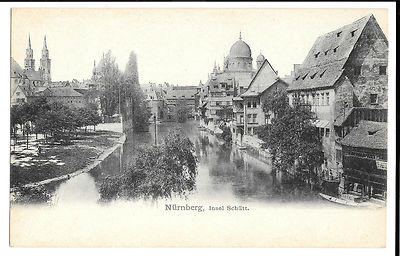 Nürnberg, Insel Schutt, unbespielt Nr. 1177von Hermann Martin ungeteilter Rücken 1904