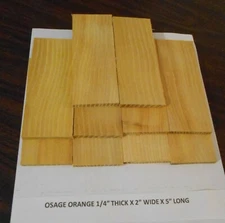 10 Osage Orange KNIFE BLOCK,HANDEL SCALES. 1/4 X 2" X 5" 