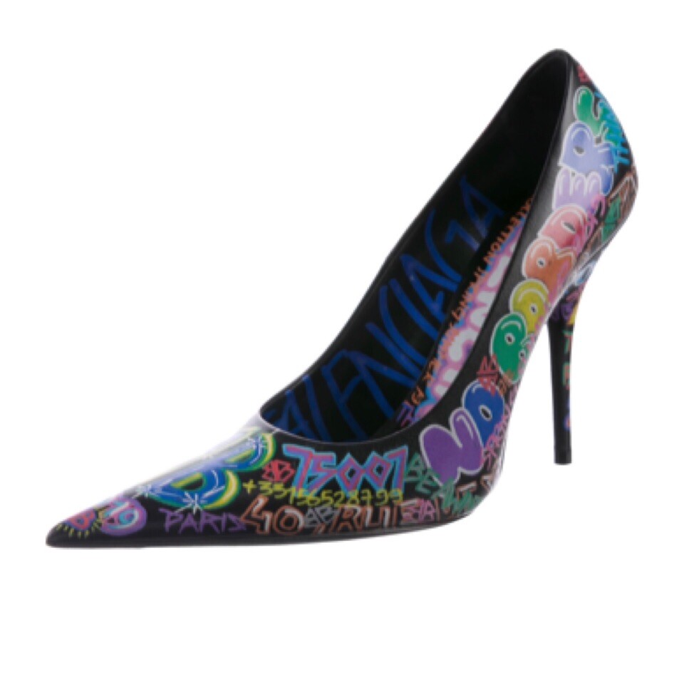 Balenciaga グラフィティミュール ✨Authentic Rare BALENCIAGA Graffiti Heels Pumps Shoes 35 5