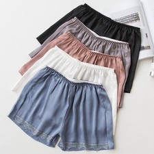Mujeres Pantalones Cortos Imitados Seda Encaje Satén Ropa Interior Render Caliente Pantalones de Seguridad