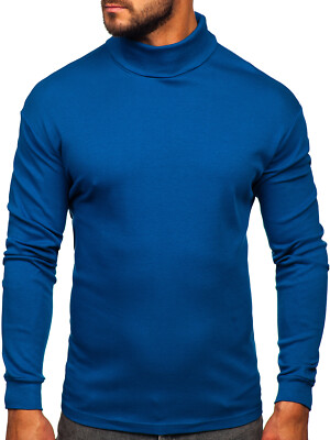 Pullover Sweatshirt Sweater Rollkragen Men Casual Unifarben Herren BOLF Classic