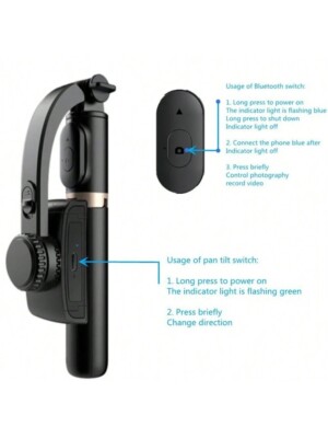 Gimbal Stabilisator Bluetooth Selfie Stick Faltbar Kabellos Stativ für Smartphone