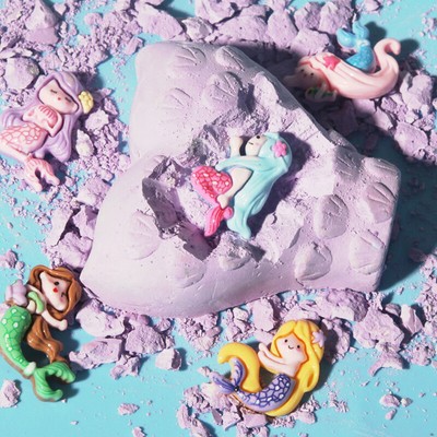 Mermaid Tail Gemstone Dig Kit Kid Science Kit DIY Treasure Fossils Handmade Toys