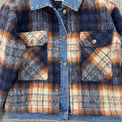 NWT Anthropologie Pilcro Plaid Denim Mix Jacket Size XS | eBay