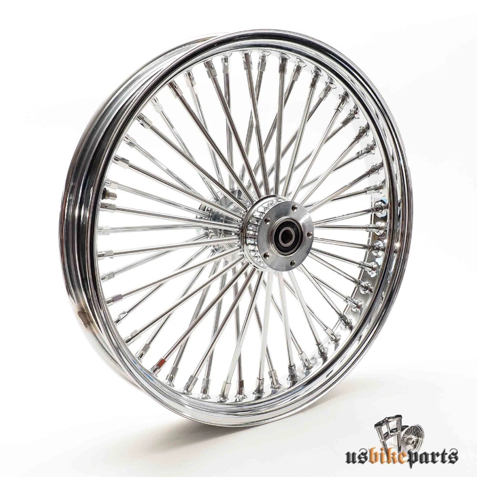 21x3,5" Big Fat King Spoke Chrom Felge vorne 2x Flansch 1" für Harley Davidson  - Bild 2 von 4