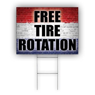 Free Tire Rotation Advertising 3D Wheel Alignment or Balance Coroplast ...